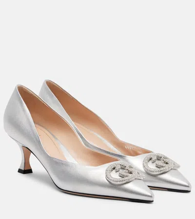 GUCCI ALICIA INTERLOCKING G 55 LEATHER PUMPS