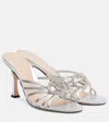 Gucci Alicia Interlocking G 85 Leather Mules In Silver