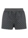Gucci All Over Gg Print Elastic-waist Shorts In Gray