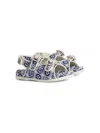 Gucci All-over Gg-print Sandals In Blue