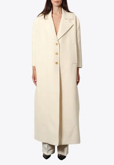 Gucci All-over Gg Wool And Silk Maxi Coat