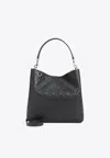 Gucci All-over Logo Leather Shoulder Bag In Black