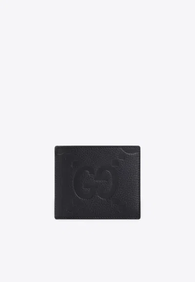 Gucci All-over Logo Monogram Bi-fold Wallet In Black