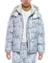 Gucci Printed Polyester Down Jacket In Blue
