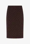 GUCCI ALL-OVER LOGO PENCIL SKIRT