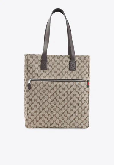 Gucci All-over Logo Tote Bag In Sand