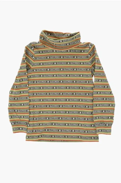 Gucci All-over Logo Turtleneck Jumper In Multi