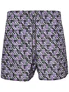 Gucci All-over Print Swim Shorts In Purple