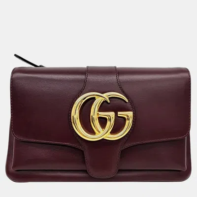 Pre-owned Gucci Alli Small Shoulder Bag In Burgundy