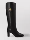 Gucci Almond Toe Block Heel Knee High Boots