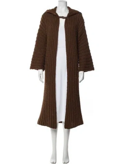 Pre-owned Gucci Alpaca Coat In Brown