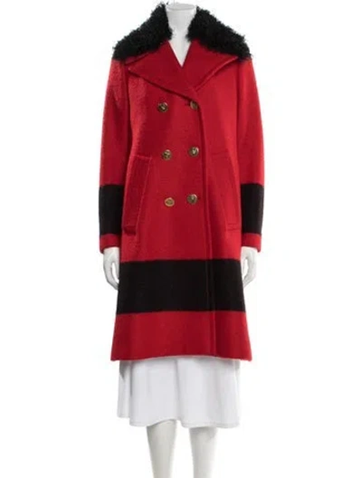 Pre-owned Gucci Alpaca Colorblock Pattern Peacoat In Multi