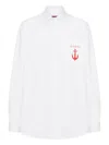 Gucci Anchor-embroidered Cotton Shirt In White