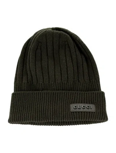 Pre-owned Gucci Anchor Knit Beanie In Green