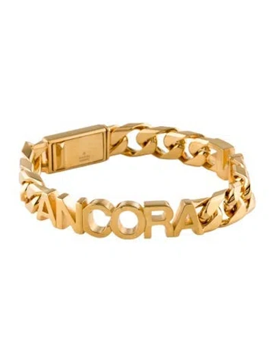 Pre-owned Gucci Ancora Curb Link Bracelet, 6.75" In Multi