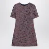 Gucci Textured Wool Dress Featuring Signature Buttons In Blue