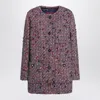 Gucci Womens Blue Red Mc Boucle-texture Round-neck Wool-blend Jacket In Multi