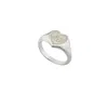 Gucci Interlocking G White Enamel Heart Sterling Silver Ring