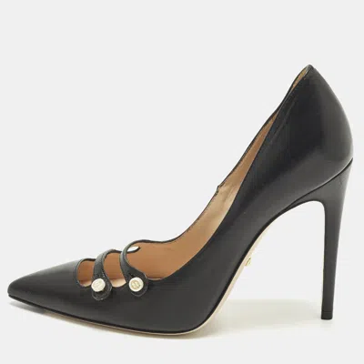 Pre-owned Gucci Aneta Size 35 Black Leather Pumps