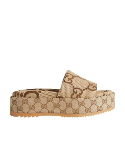 GUCCI GUCCI ANGELINA OPEN TOE PLATFORM SANDALS