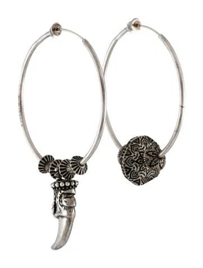 Pre-owned Gucci Anger Forest Asymmetrical Claw Hoop Earrings In Multi