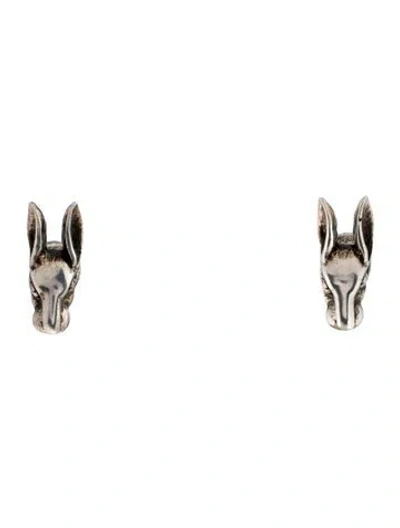 Pre-owned Gucci Anger Forest Rabbit Stud Earrings In Multi