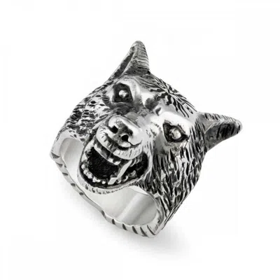 Gucci Anger Forest Sterling Sterling Band Ring Size 8 Ybc476900001017 In Metallic