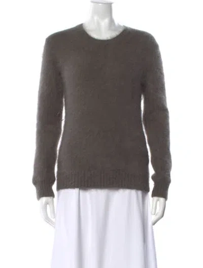 Pre-owned Gucci Angora Crew Neck Sweater In Grey