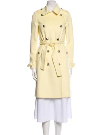Pre-owned Gucci Angora Trench Coat In Yellow