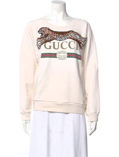 Pre-owned Gucci Animal Print Crew Neck Sweatshirt In Neutral