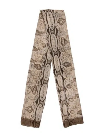 Pre-owned Gucci Animal Print Scarf In Neutral