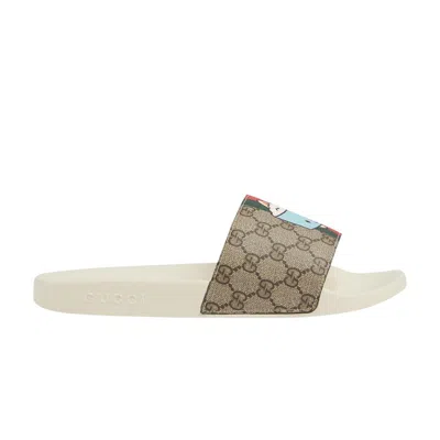 Pre-owned Gucci Animal Web Slides 'beige' | Tan | Men's Size 8