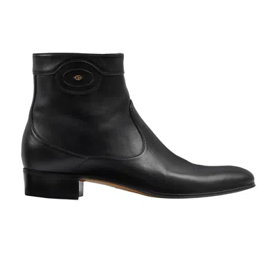 Pre-owned Gucci Ankle Boot 'logo Embellished - Black' | Men's Size 7