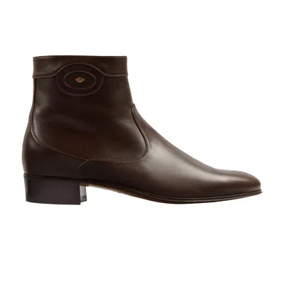 Pre-owned Gucci Ankle Boot 'logo Embellished - Cocoa' | Brown | Men's Size 7.5