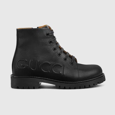 Gucci Kids' Ankle Boot With Horsebit In Black