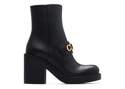 Pre-owned Gucci Ankle Leather Boots (women's) Sneakers In Black