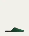 Gucci Suede Leather Sabot With Horsebit In Green