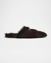 Gucci Annette Shearling Horsebit Mules