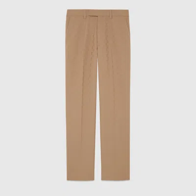 Gucci Cotton Gabardine Tailored Pants In Brown