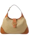 GUCCI GUCCI APHRODITE LARGE CANVAS & LEATHER SHOULDER BAG