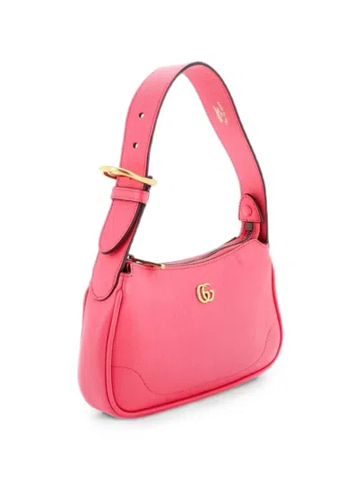Pre-owned Gucci Aphrodite Leather Mini Shoulder Bag In Pink