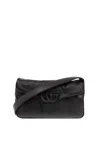 Gucci Small Aphrodite Small Leather Shoulder Bag In Black