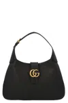 Gucci Aphrodite Large Leather Shoulder Bag In Black