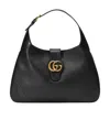 Gucci Aphrodite Large Leather Shoulder Bag In Black