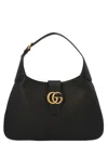 Gucci Aphrodite Large Leather Shoulder Bag In Black