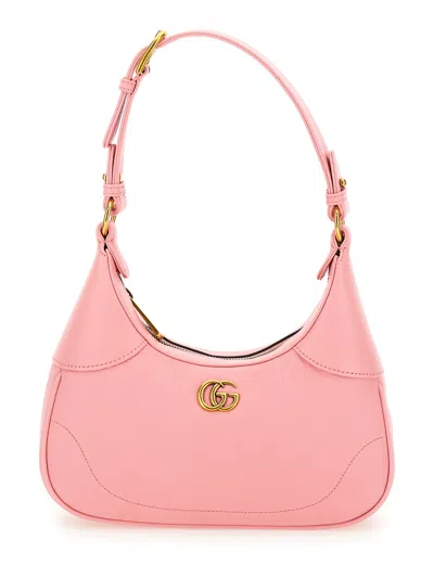 Gucci 'aphrodite Small' Pink Shoulder Bag In Leather Woman