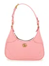 Gucci Aphrodite Small Pink Shoulder Bag In Leather Woman In Pink