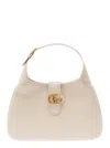 Gucci 'aphrodite' White Shoulder Bag With Double G Logo In Leather Woman In Multicolor