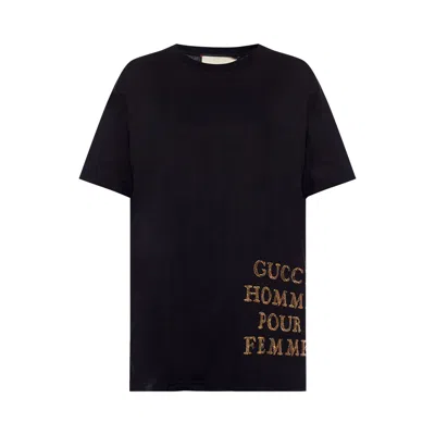 Pre-owned Gucci Aplique Logo T-shirt 'black' | Women's Size S