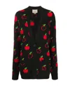 Gucci Apple Jacquard Cardigan In Black